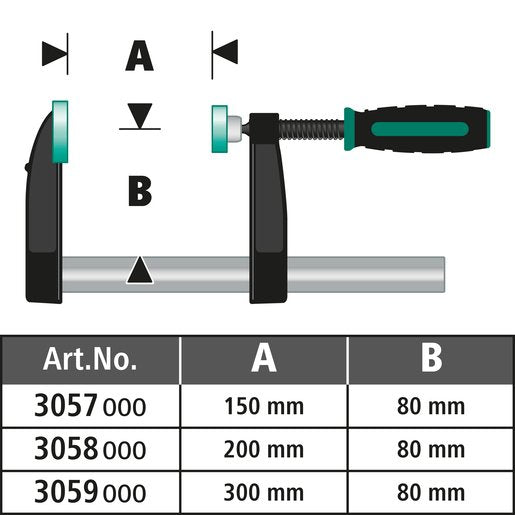 Sargento De Tornillo 1" Sc 80-300" 80mm Largo 3059000 Wolfcraft