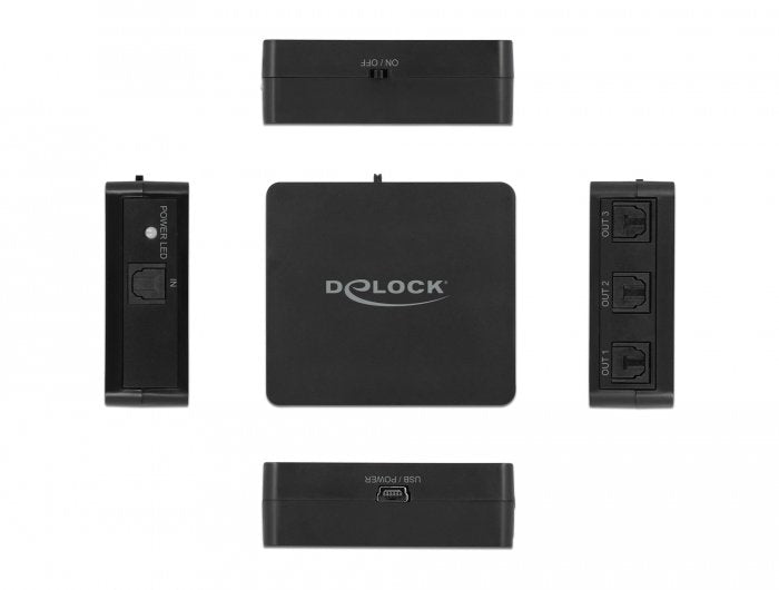 Delock Splitter S/Pdif Toslink 1 In 3 Out Con Fuente De Alimentación Usb