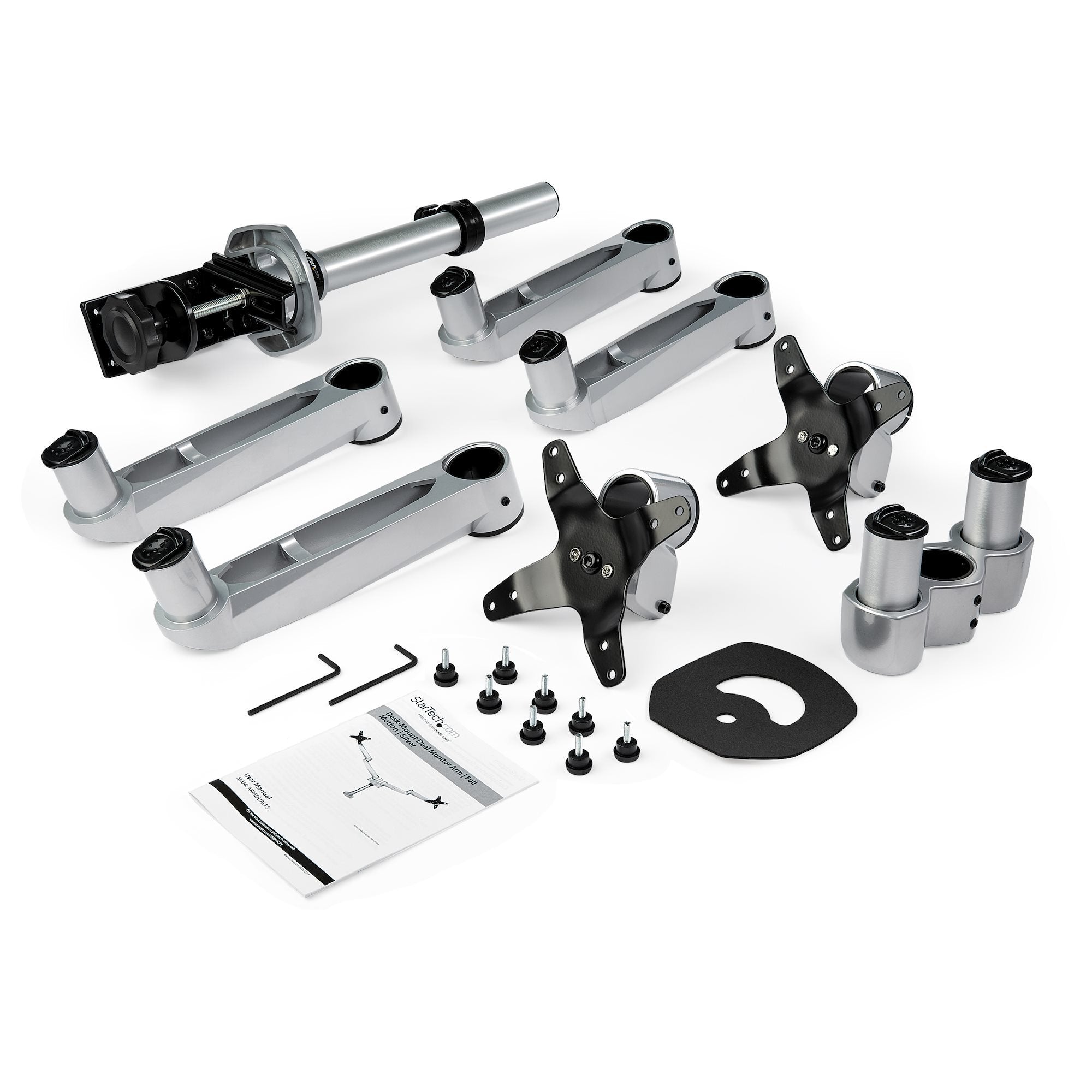 Startech.Com Brazo De Soporte De Escritorio Articulado Vesa Para 2 Monitores De Hasta 27 Pulgadas - Montura De Grommet O Mordaza