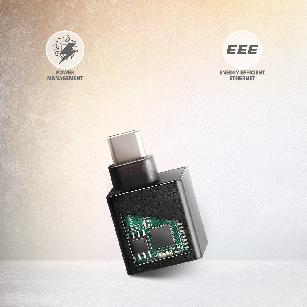 Axagon Ade-Minic Usb-C 3.2 Gen 1 Gigabit Ethernet Mini Adapter - Schwarz - Adapter - Digital/Daten 1000 Mbit/S