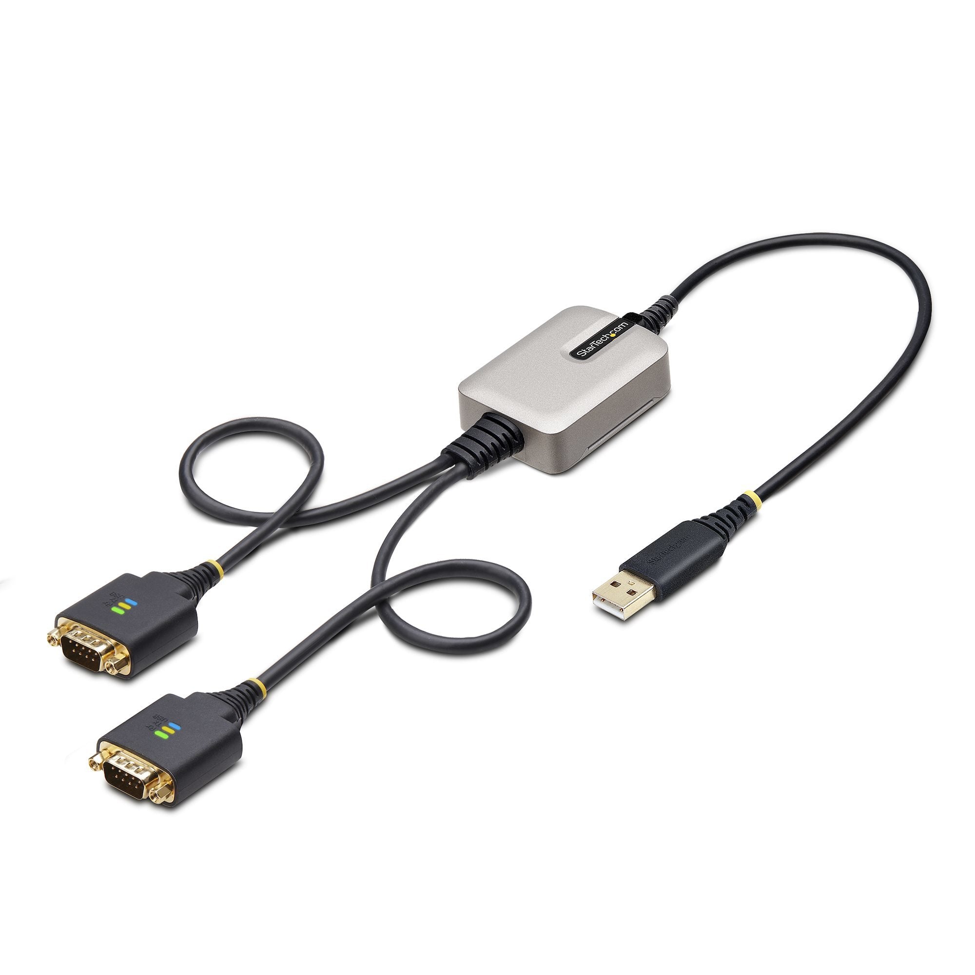 Startech.Com 2ft (60cm) 2-Port Usb To Serial Adaptador Cable, Interchangeable Db9 Screws/Nuts, Com Retention, Usb-A To Db9
