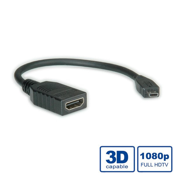 Cable Value Hdmi - Micro Hdmi 0.15 M Hdmi 0,15 M Hdmi Tipo A (Estándar) Hdmi Tipo D (Micro) Negro
