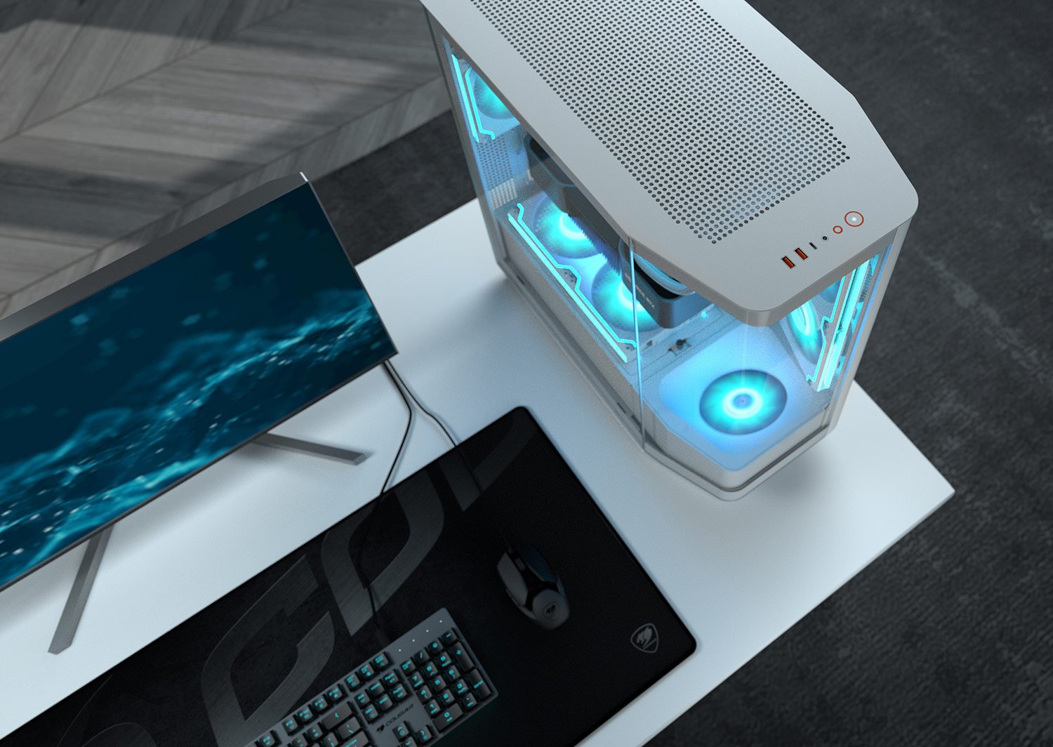 Cougar Semitorre Fv270 Rgb Blanco