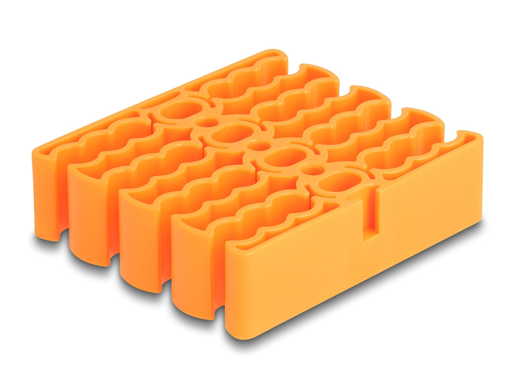 Delock 66255 Organizador De Cables Con 24 Entradas De Cable Naranja