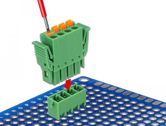 Terminalblock Set Für Platine 4 Pin 3,81 Mm Rastermass Vertikal