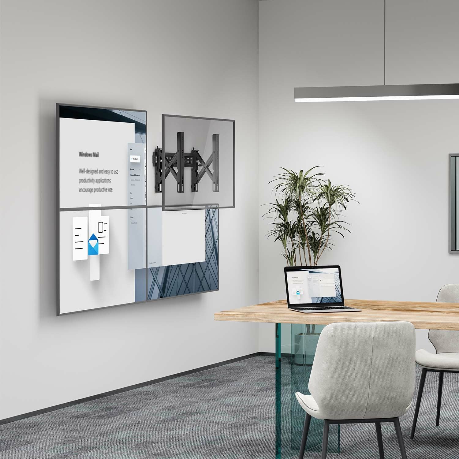 Aisens Soporte Para Videowall Nivelable Y Función Pop-Out Para Tv 70kg De 37-70, Negro