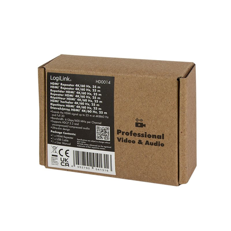 EAN 4052792041316 - LogiLink HD0014 repetidor y transceptor Repetidor de red 18000 Mbit/s Negro imagen 6