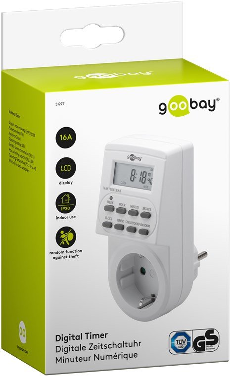 Goobay Temporizador Digital 51277 Blanco