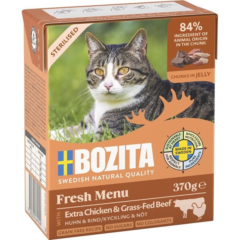 Comida Húmeda Para Gatos Bozita Fresh Menu Sterilised Extra Chicken With Beef 370g