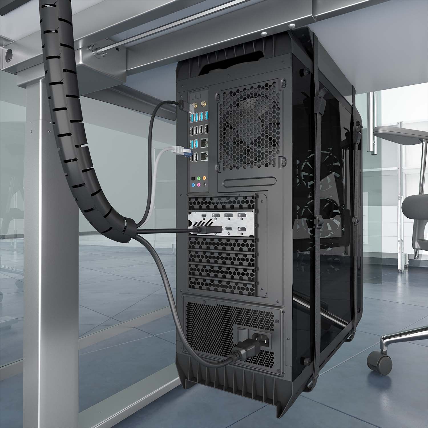 Aisens Organizador De Cable En Espiral 25mm, Negro, 6.0m