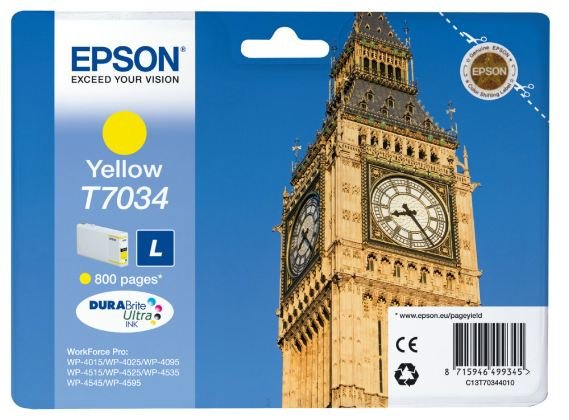 Tinta Original Epson T7034 Tamaño L Amarillo