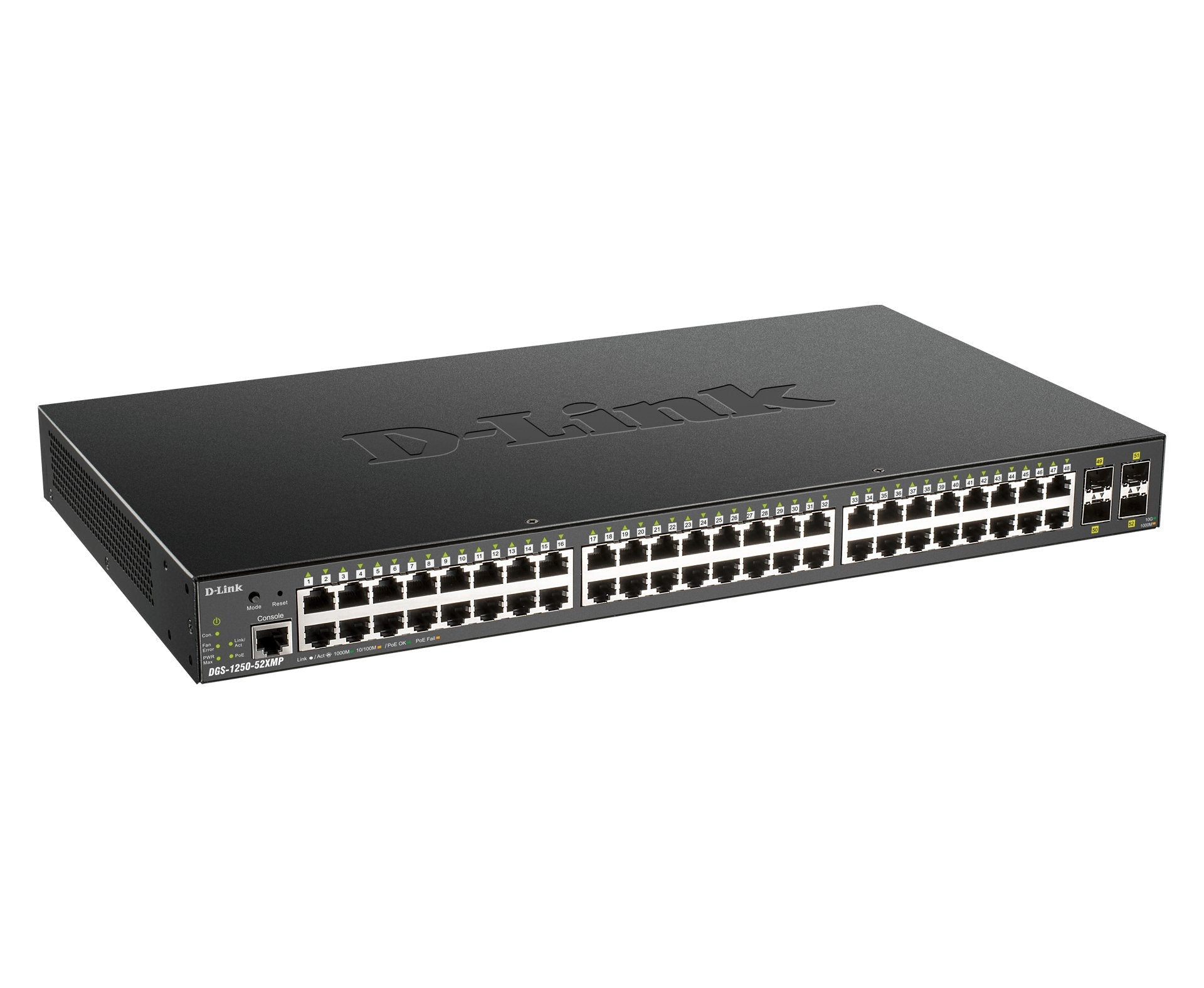 Switch Gestionado D-Link Smart Dgs-1250-52xmp 52 Puertos Rj-45 10 100 1000 Poe Sfp