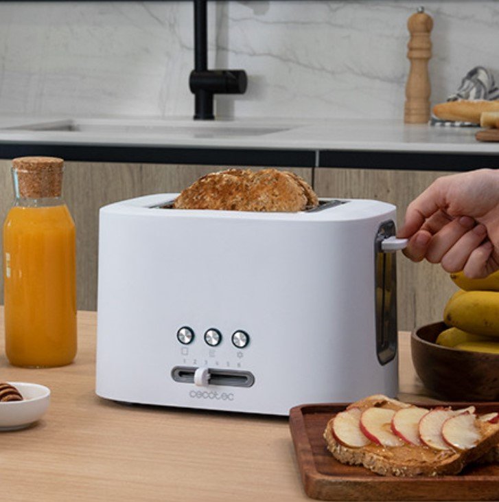 Tostadora Cecotec Toast&Taste 9000, Vertical 2 Ranuras 980w Blanco