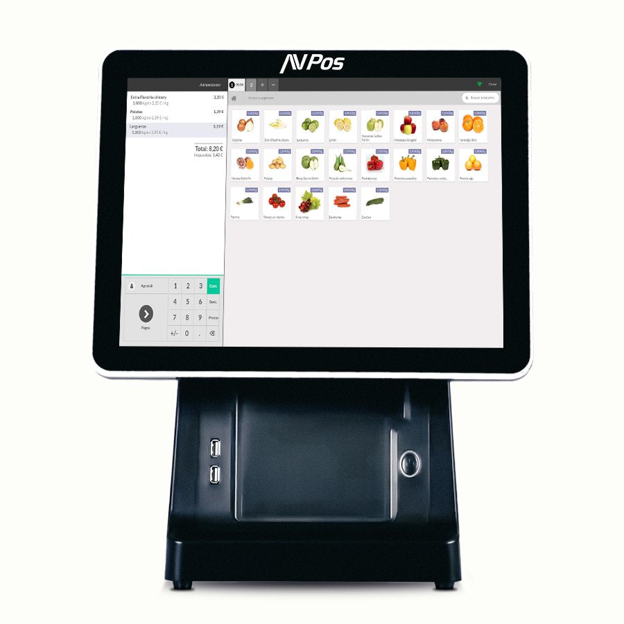 EAN 0733968052131 - AVPos AVP-K6000B-I5-8128P Terminal Punto Venta (TPV) 38,1 cm (15") 1024 x 768 Pixeles Pantalla táctil imagen 1