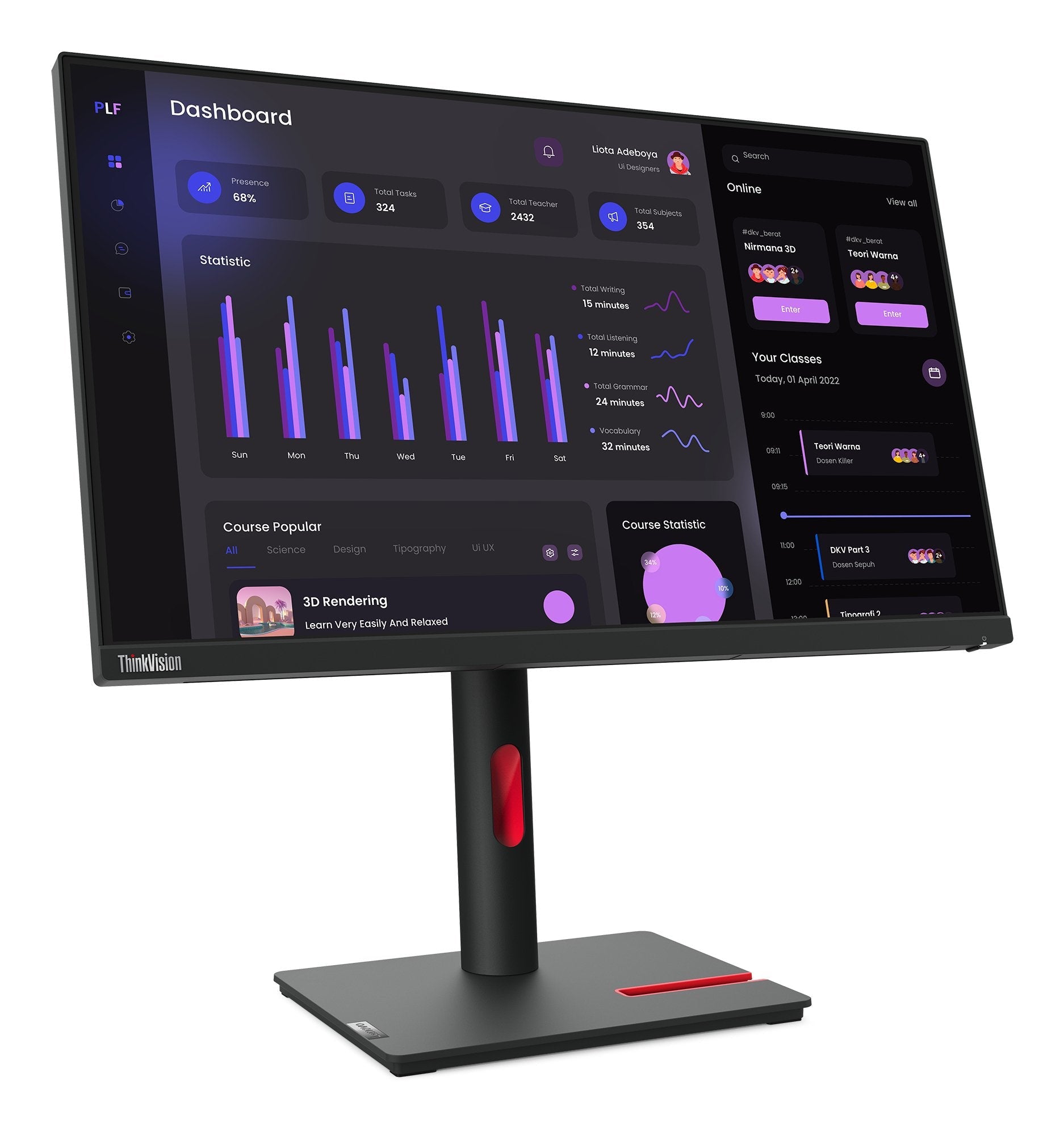 EAN 0195892063223 - Lenovo ThinkVision T24i-30 LED display 60,5 cm (23.8") 1920 x 1080 Pixeles Full HD Negro imagen 6