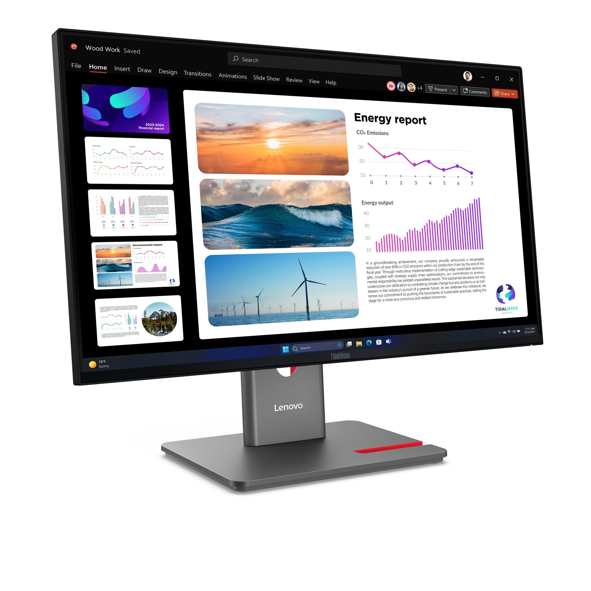 Lenovo Thinkvision P24q-40 Monitor Led 24" (23.8" Visible) 2560 X 1440 Qhd @ 120 Hz Ips 300 Cd/M² 1500:1 Hdr10 4 Ms Hdmi Displayport Negro Azabache