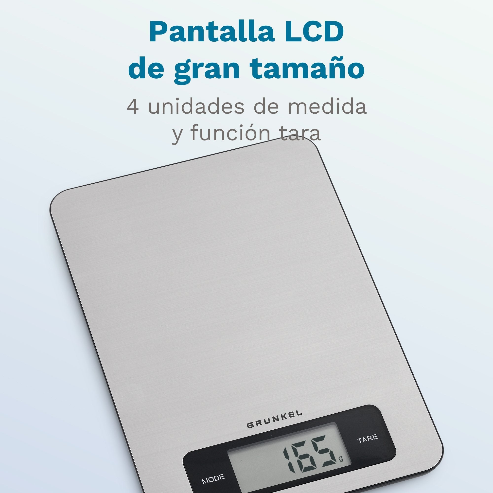 Báscula De Cocina Electrónica Grunkel Bc-Cookxt Hasta 5kg Plata