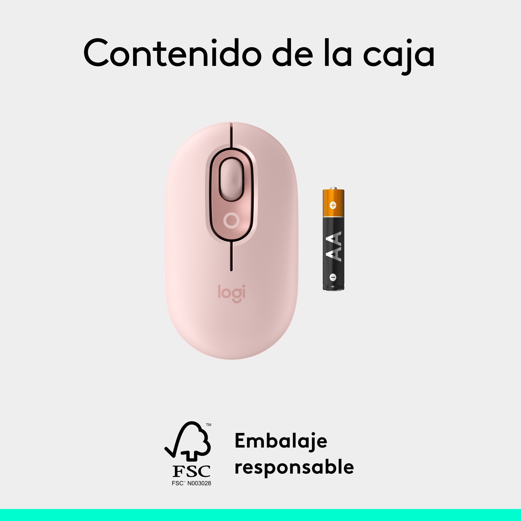 Logitech Pop Mouse, Ratón Inalámbrico Bluetooth Rosa