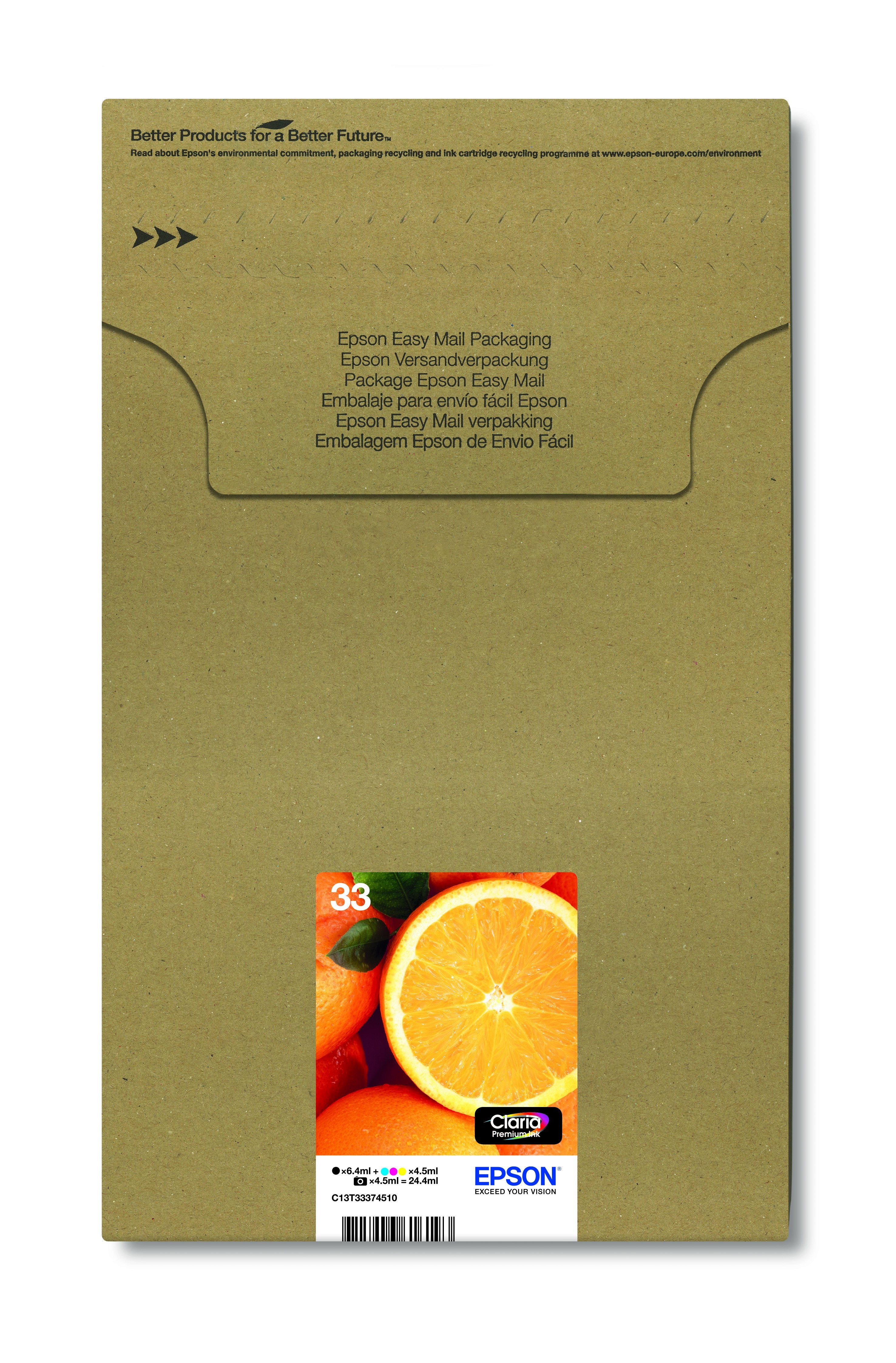 EAN 8715946616193 - Epson Oranges C13T33374510 cartucho de tinta 1 pieza(s) Original Rendimiento estándar Negro, Foto negro, imagen 2
