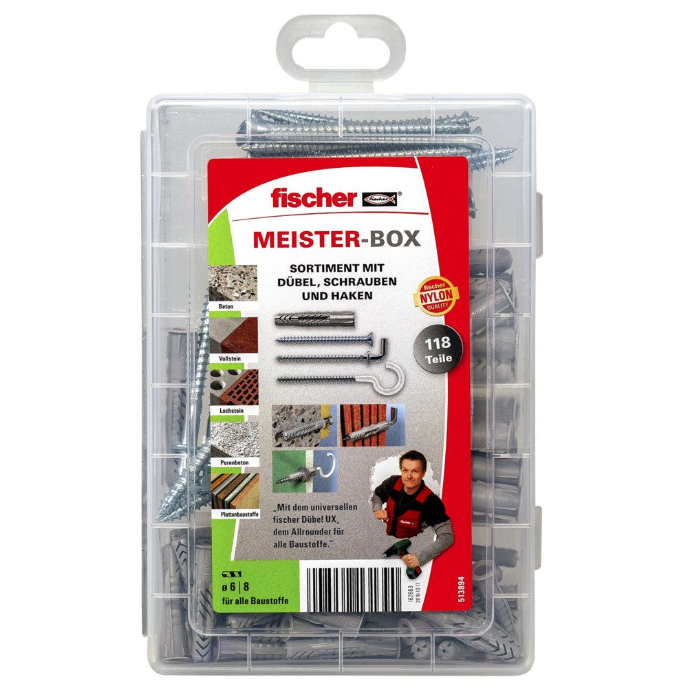Fischer Master Box Ux Con Tornillos Y Ganchos, Tacos 513894