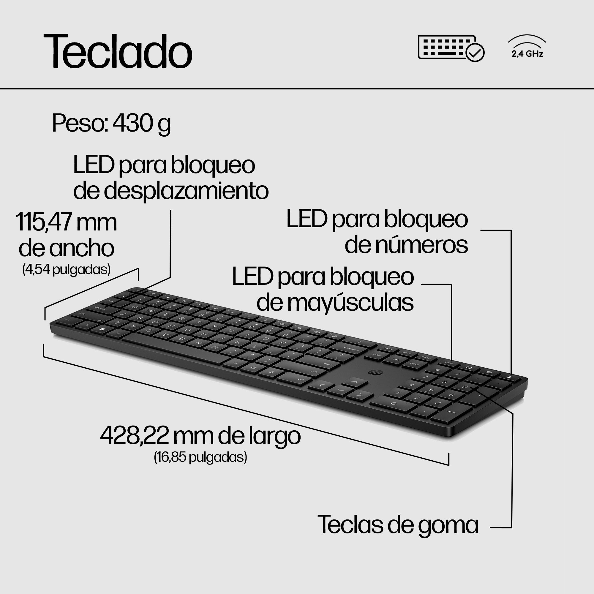 EAN 0196188141113 - HP 650 Wireless Keyboard and Mouse Combo Black teclado Ratón incluido Hogar RF inalámbrico Negro imagen 17
