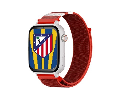 Savefamily Reloj Inteligente Infantil Savewatch Plus Edicion Atletico De Madrid Con Gps Y Llamada - Correa Tela Roja