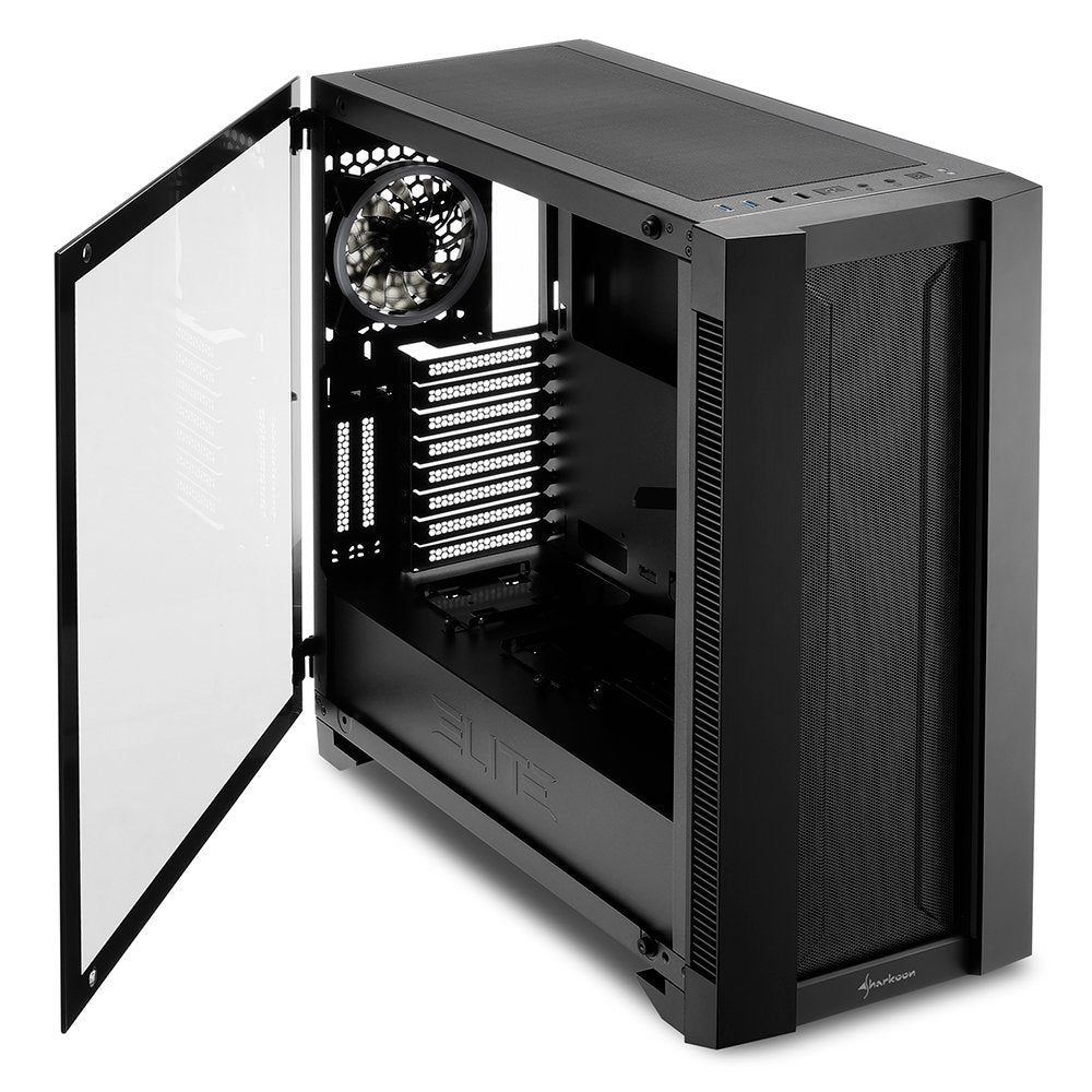 Caja Pc Sharkoon Elite Shark Ca200m, Big-Tower-Gehäuse Schwarz, Tempered Glass
