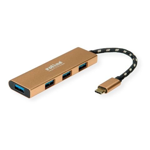 Roline Gold Usb 3.2 Gen 1 Hub, 4fach, Typ C Anschlusscable