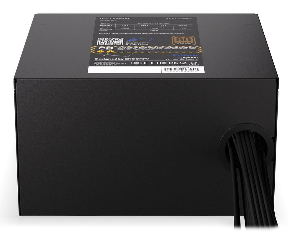 Endorfy Vero L6 750 W (Negro, 1x 12-Pin High Power Gpu, 2x Pcie, 750 Watt) Ey7a014