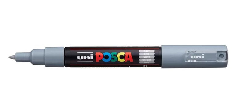 Posca Marcador Pc-1m No Permanente Punta Fina 0.7mm Gris