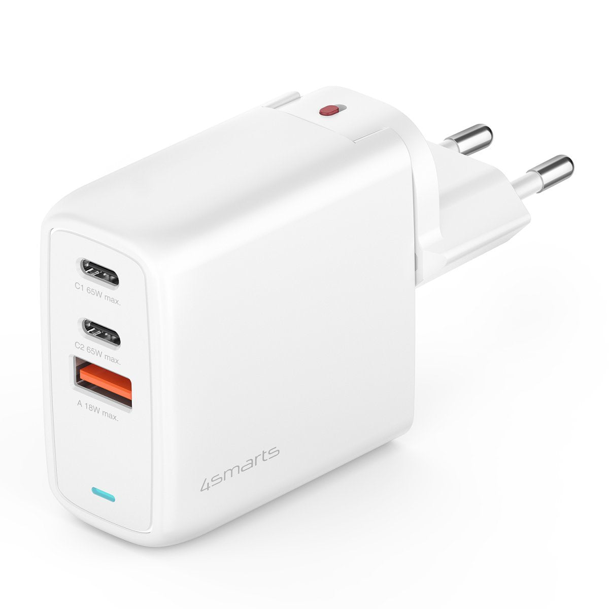 4smarts Cargador Pared Gan Flex 65w 2 Usb-C+1 Usb-A Blanco