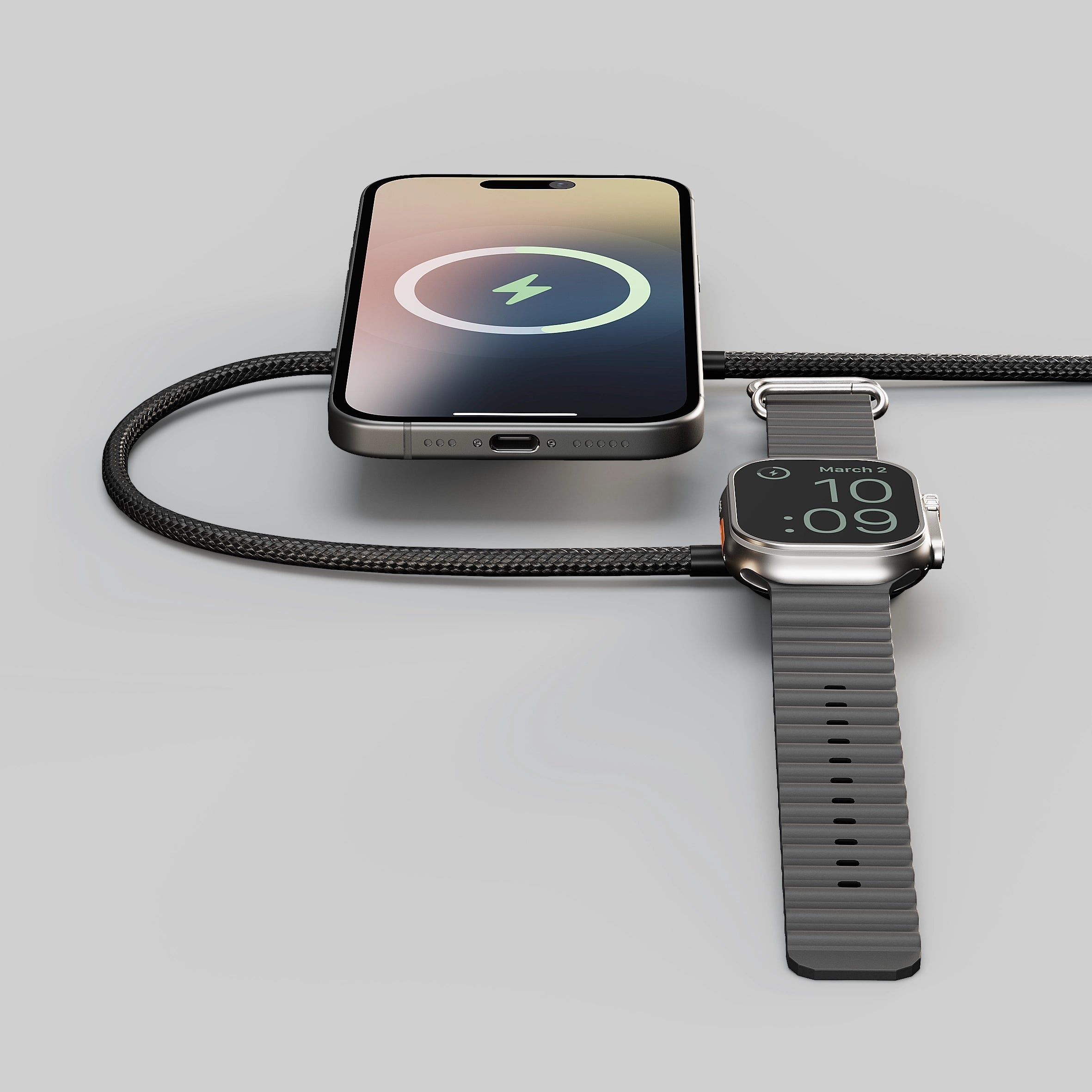 Zens Charging Cable Pro 2 Aluminum - Qi2 Apple Watch - Black