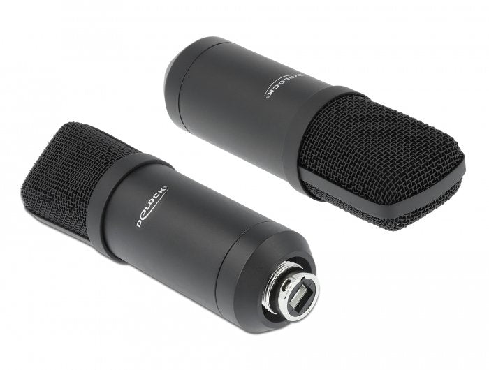 Delock Professional Usb Condensador Micrófono Negro, Configurado Para Podcasting Y Juegos 66300
