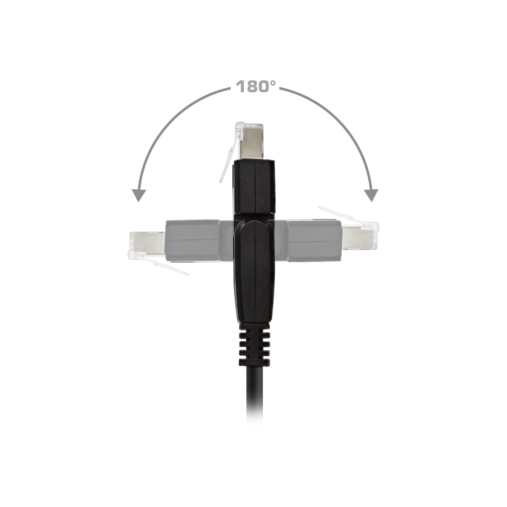 Cable De Red Inline 180° S/Ftp Pimf Cat.6a 500mhz Libre De Halógenos Cobre Negro 1m