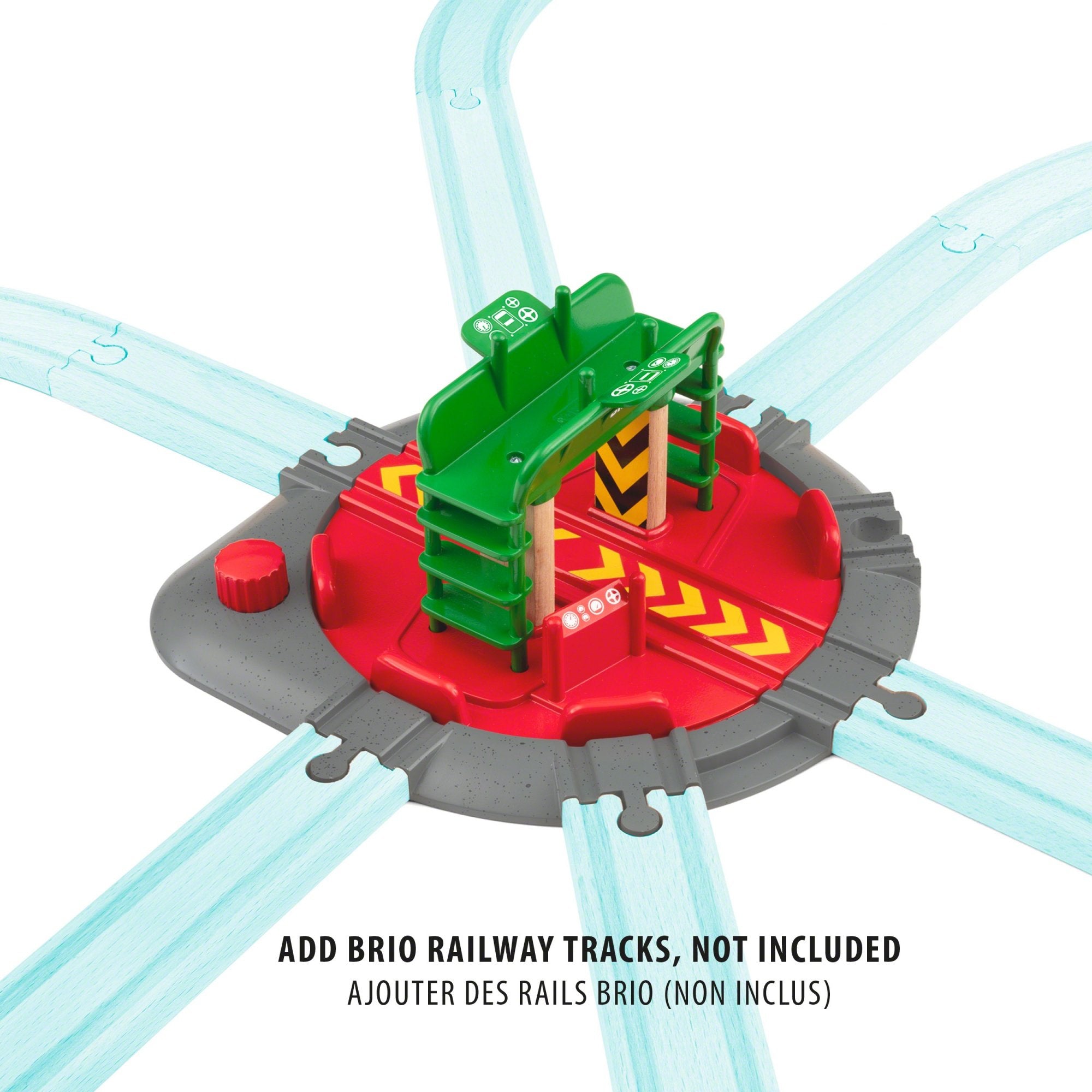 Brio Locomotora De La Placa Giratoria Con El Puente De Mando, Tren
