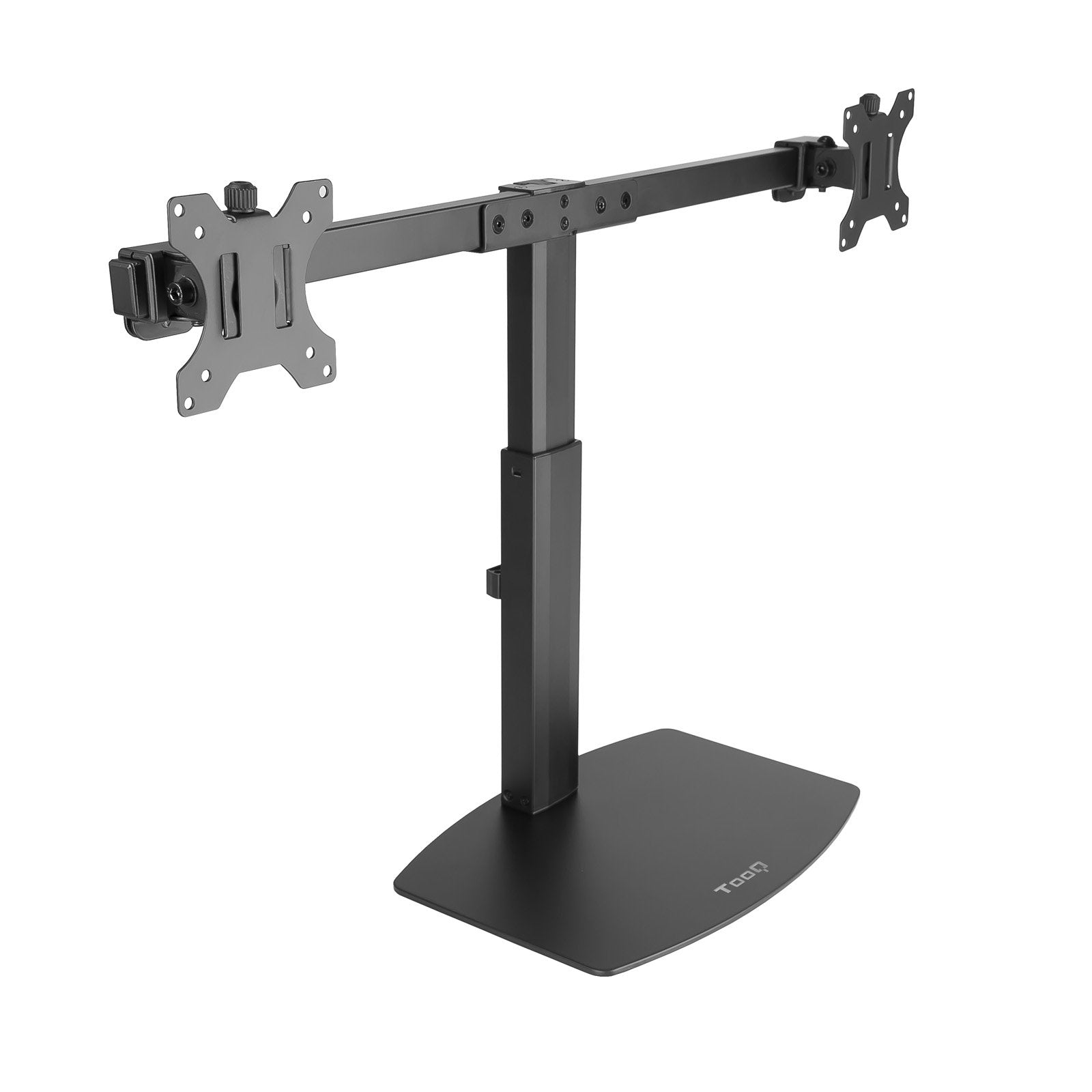 Tooq Soporte De Mesa Para 2 Monitores De 17"-27" - Regulacion De Altura Por Piston De Gas - Gestion De Cables - Peso