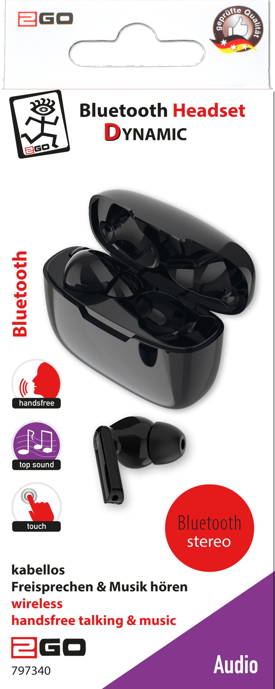 EAN 4010425973403 - 2GO TWS Dynamic Auriculares Inalámbrico Dentro de oído Llamadas/Música Bluetooth Negro imagen 3