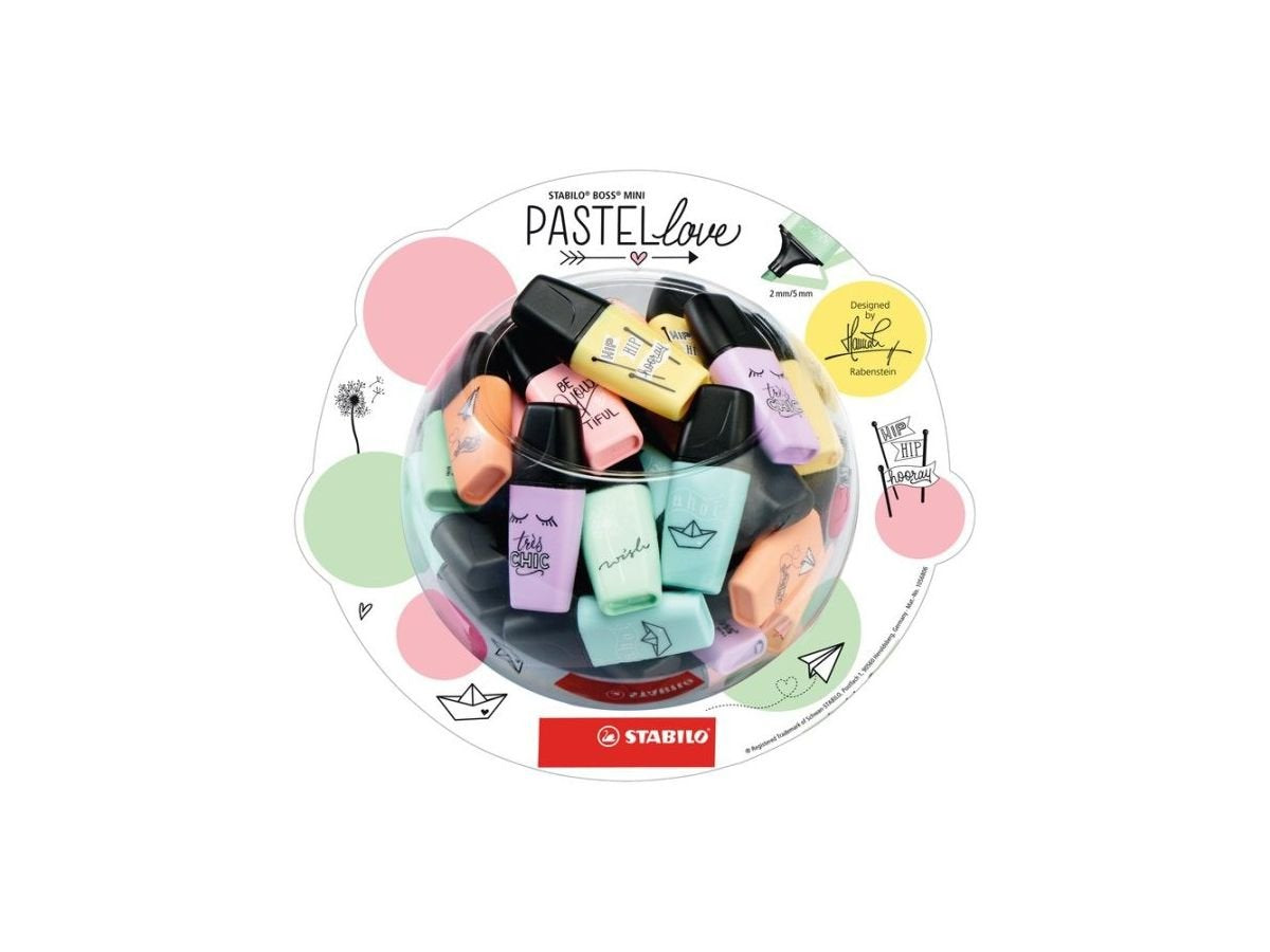 Stabilo Boss Mini Pastellove Marcador Fluorescente 6 Colores Pastel Bombonera Expositor 50u