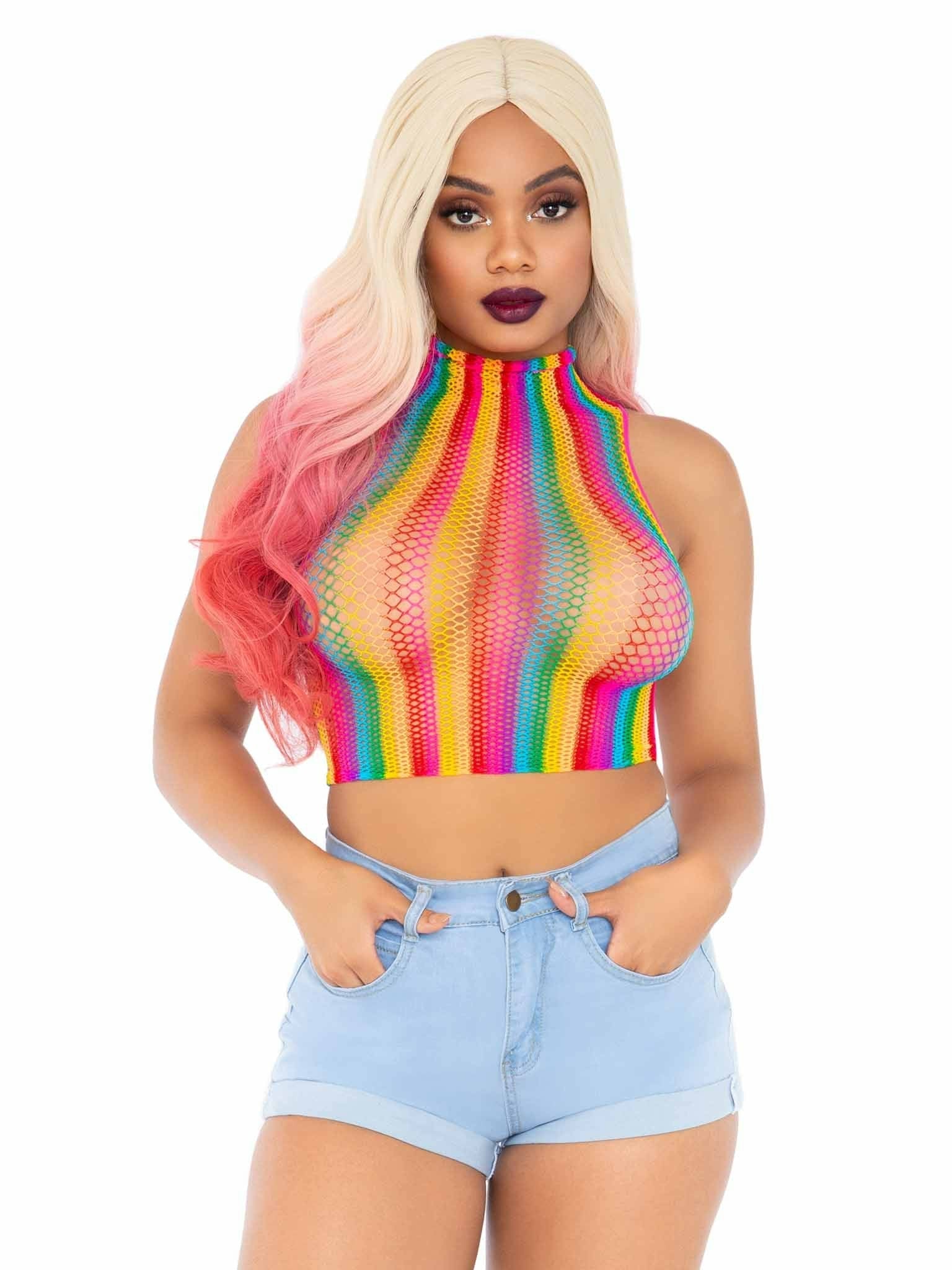 Leg Avenue - Top De Rejilla Multicolor