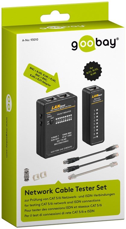 EAN 4040849930102 - Goobay 93010 comprobador de cables de red Negro imagen 3