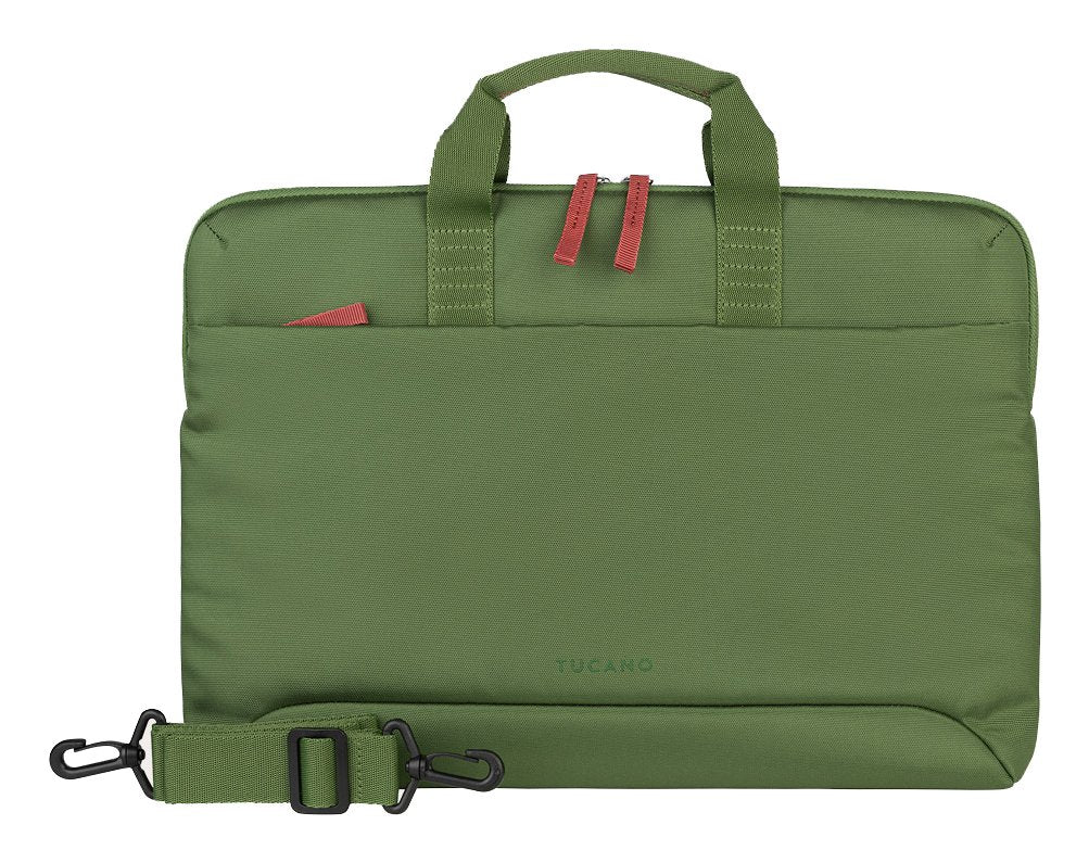 Tucano Smilza Maletin Portatil 15,6" - Tamaño Slim - Sistema Anti-Choques - Mango Doble - Verde