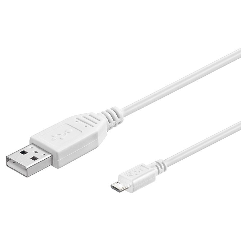 Goobay Usb 2.0 A/Micro-B 0.6m Cable Usb 0,6 M Usb A Micro-Usb B Blanco Blanco, 0,6 M, Usb A, Micro-Usb B, Usb 2.0, Macho/Macho, Blanco