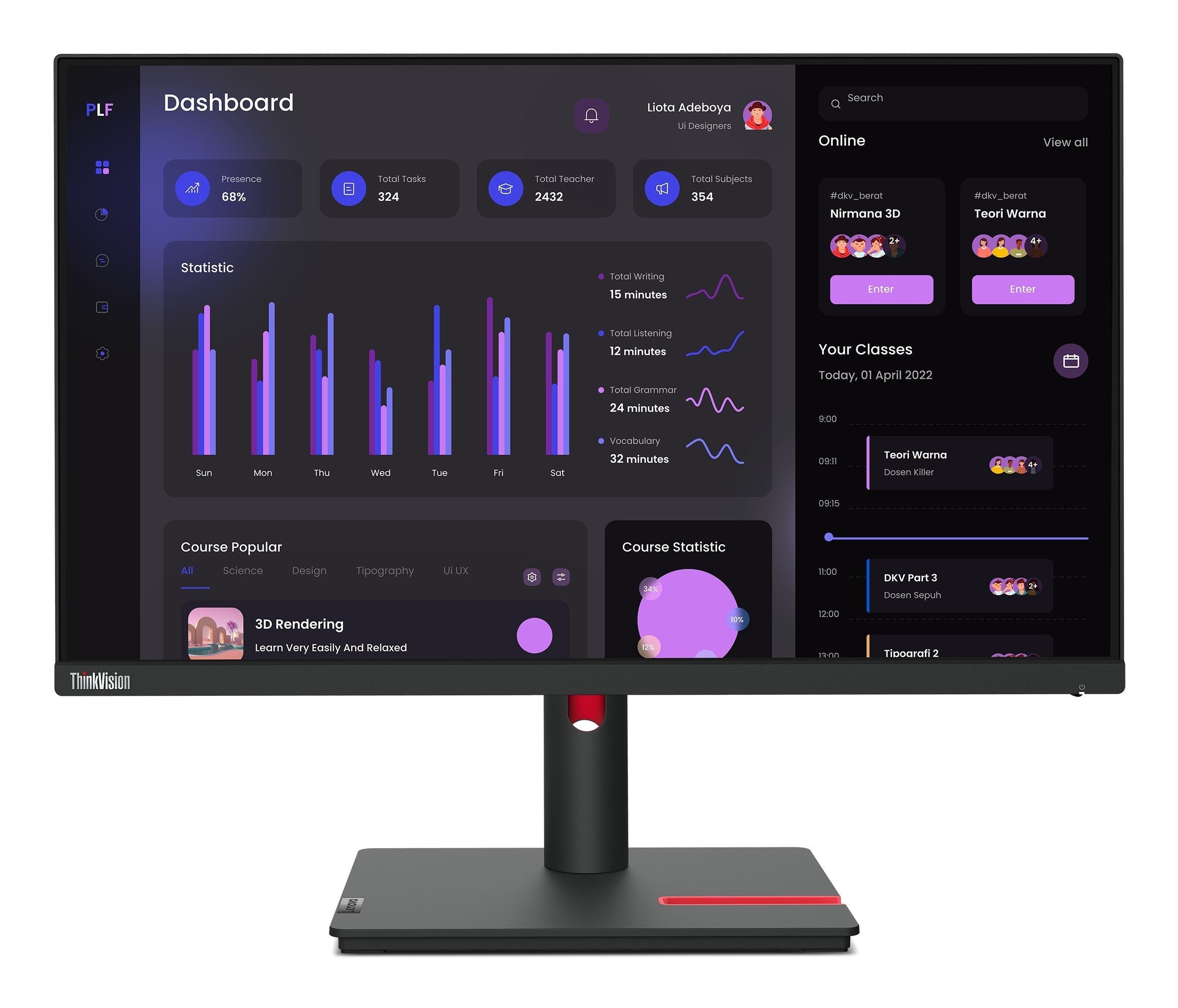 EAN 0195892063223 - Lenovo ThinkVision T24i-30 LED display 60,5 cm (23.8") 1920 x 1080 Pixeles Full HD Negro imagen 5