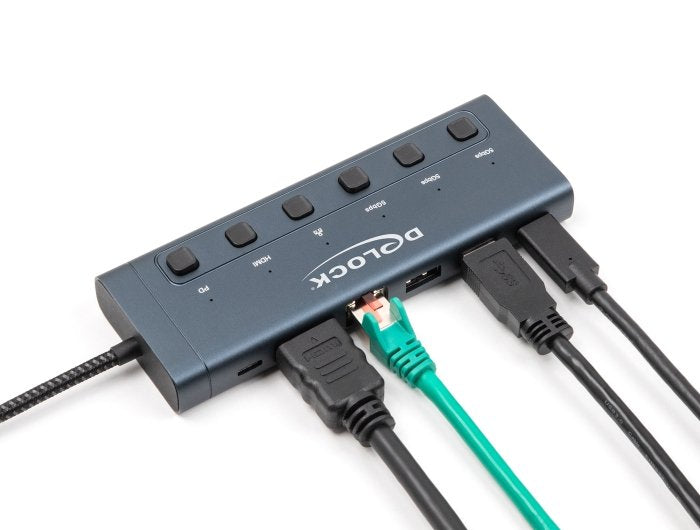 Delock Usb Tipo-C Dockingstation 4k-Hdmi/Usb/Gigabit Lan/Pd 3.0 90 W+Schalter