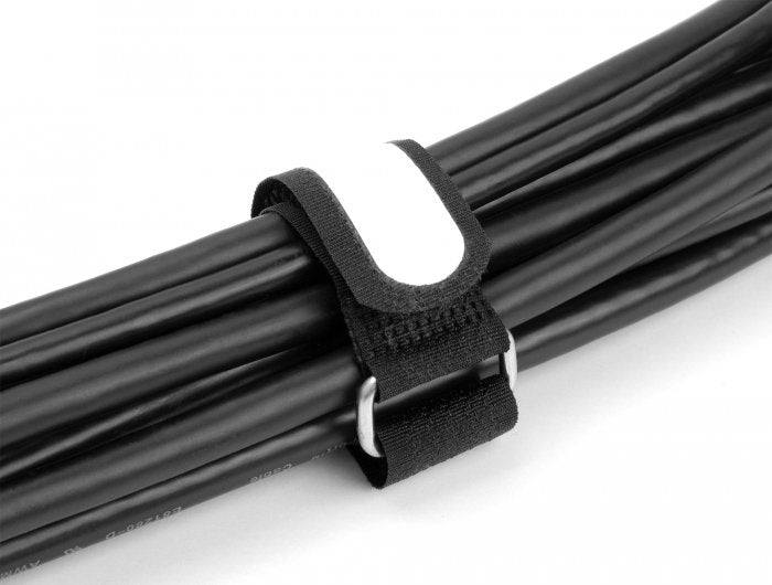 Delock Klettcablebinder Mit Schlaufe Und Beschriftungsfeld L 203 X B 20 Mm Schwarz 5 Stück