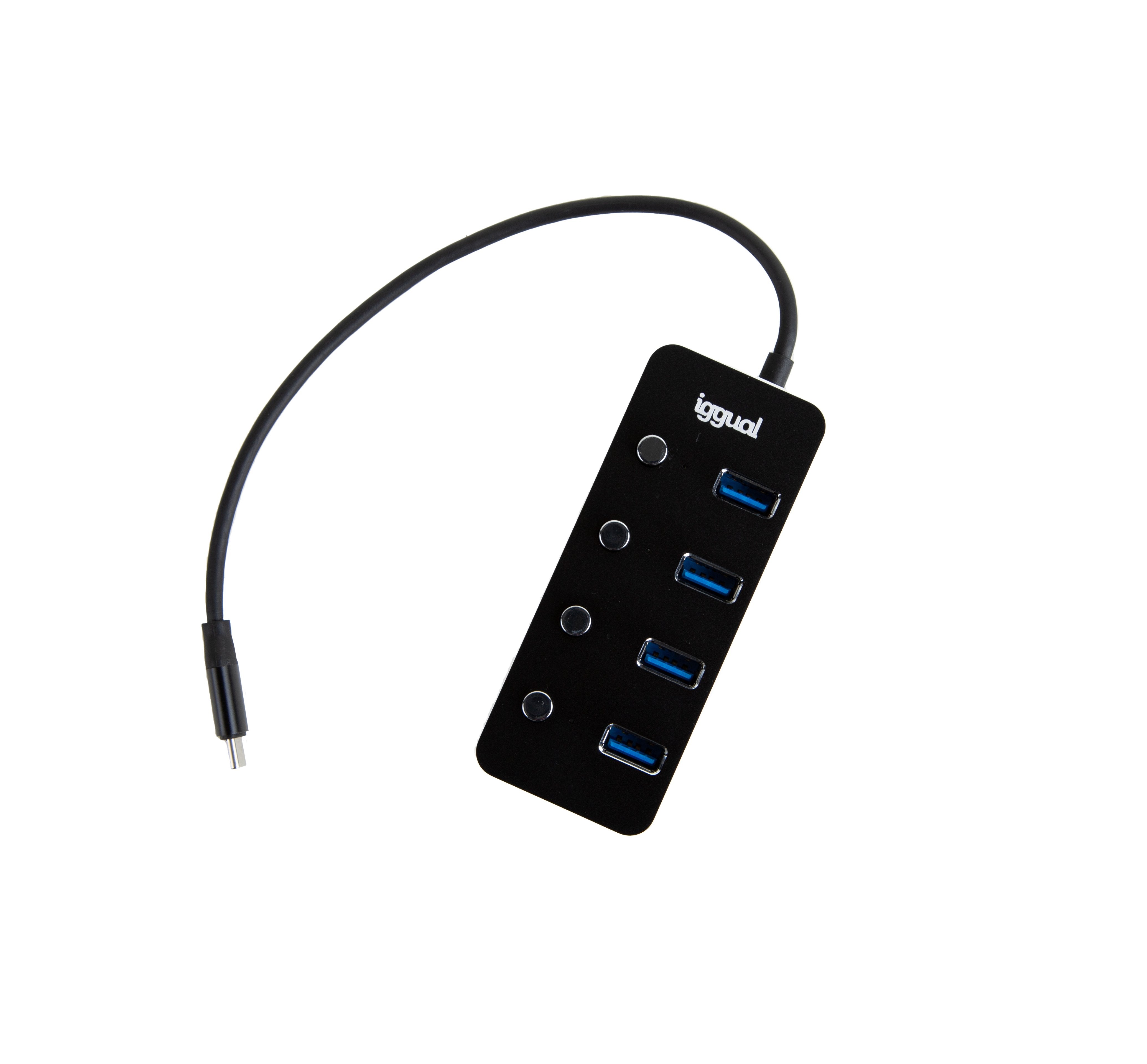 EAN 8435364318485 - iggual IGG318485 hub de interfaz USB 3.2 Gen 1 (3.1 Gen 1) Type-C 5000 Mbit/s Negro imagen 2