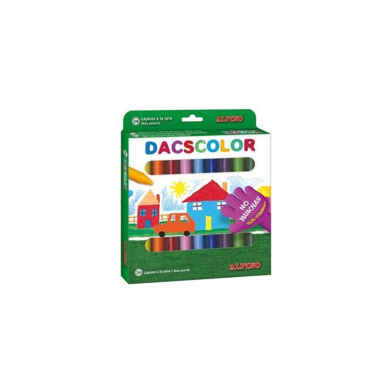 Dacs Dacscolor Ceras 80mm Semiblandas No Manchan Surtidos -Estuche De 24u-