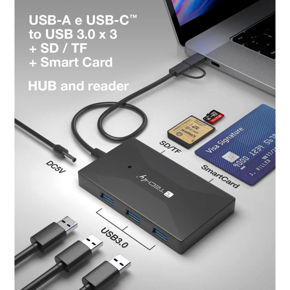Techly Multi-Kartenleser Und Hub Usb-A C