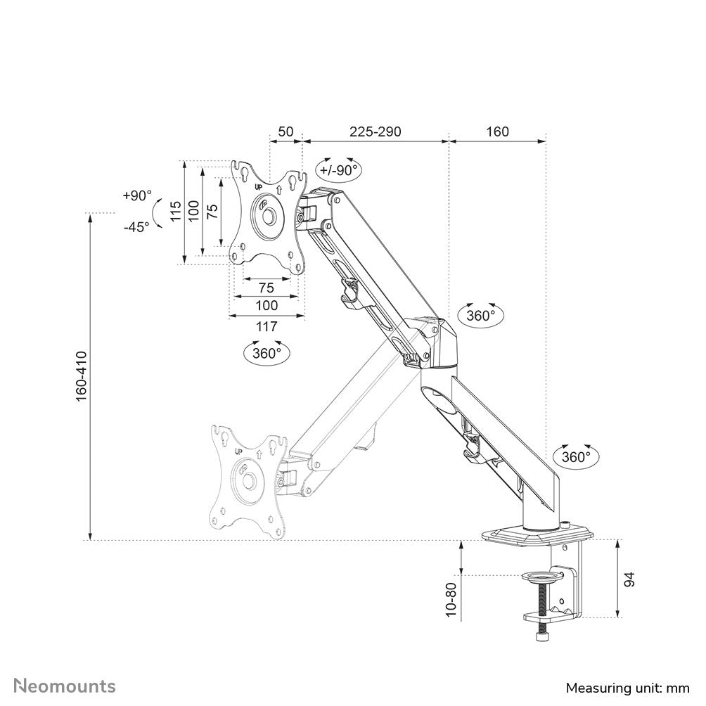 EAN 8717371449261 - Neomounts DS70-700BL1 soporte para monitor 68,6 cm (27") Escritorio Negro imagen 18