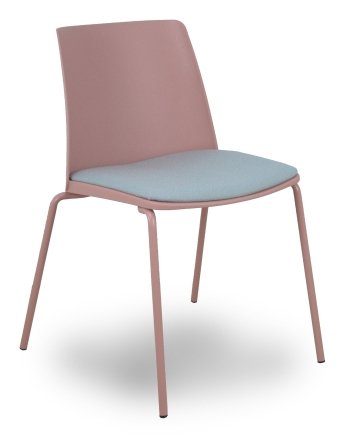 Piqueras Y Crespo Pack 4 Sillas Orgaz Bali Gris Claro Carcasa Rosa Y Chasis Rosa